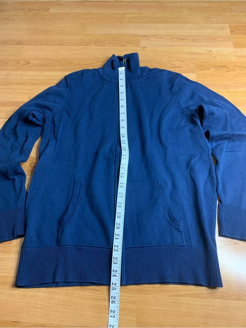 Denver Hayes "SOFT" Blue Full-Zip Knit Cardigan Sweater - XL - Picture 6 of 8
